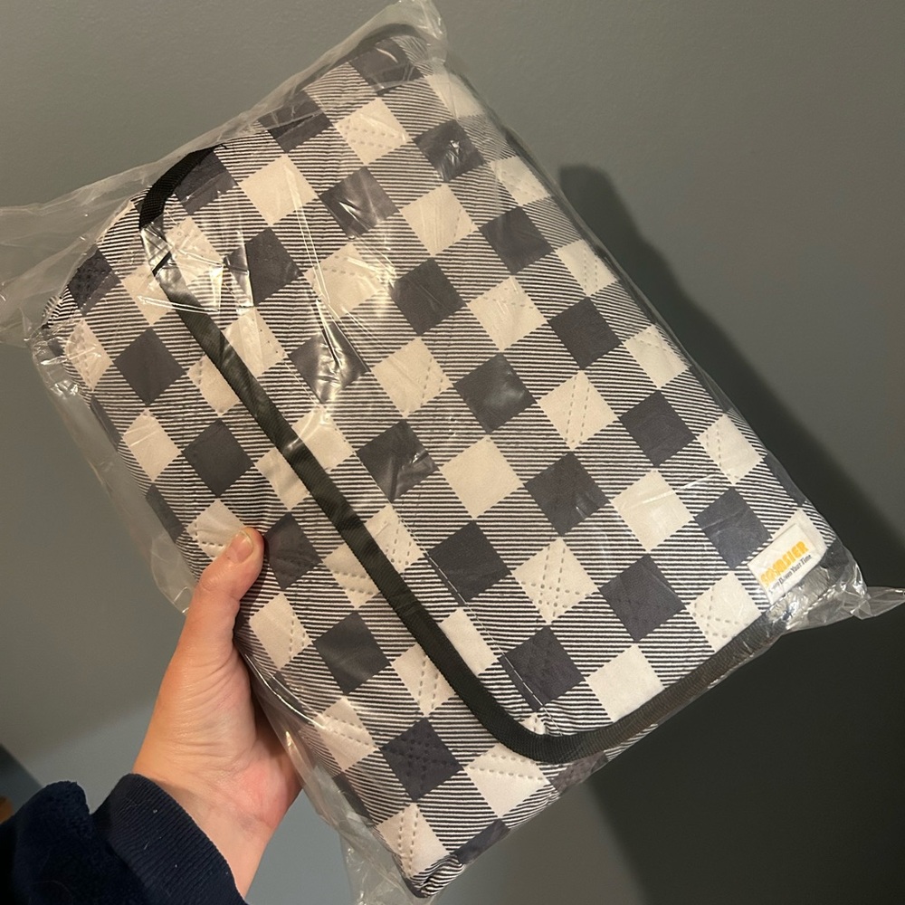 Black and White Checkered Picnic Blanket